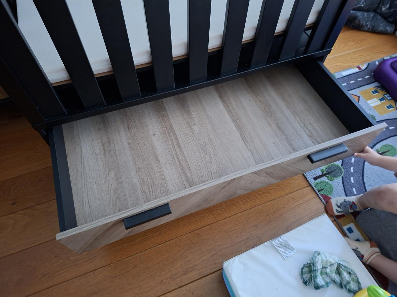 Interbaby Box Met Lade Lancaster Zwart / Visgraatmotief