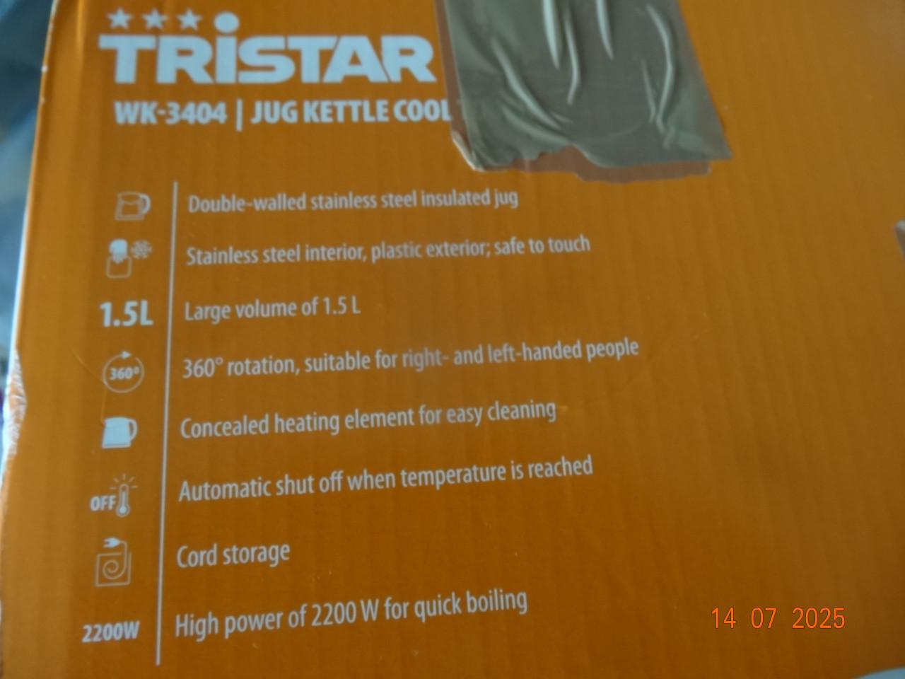 Nieuw Tristar waterkoker met goede eigenschappen