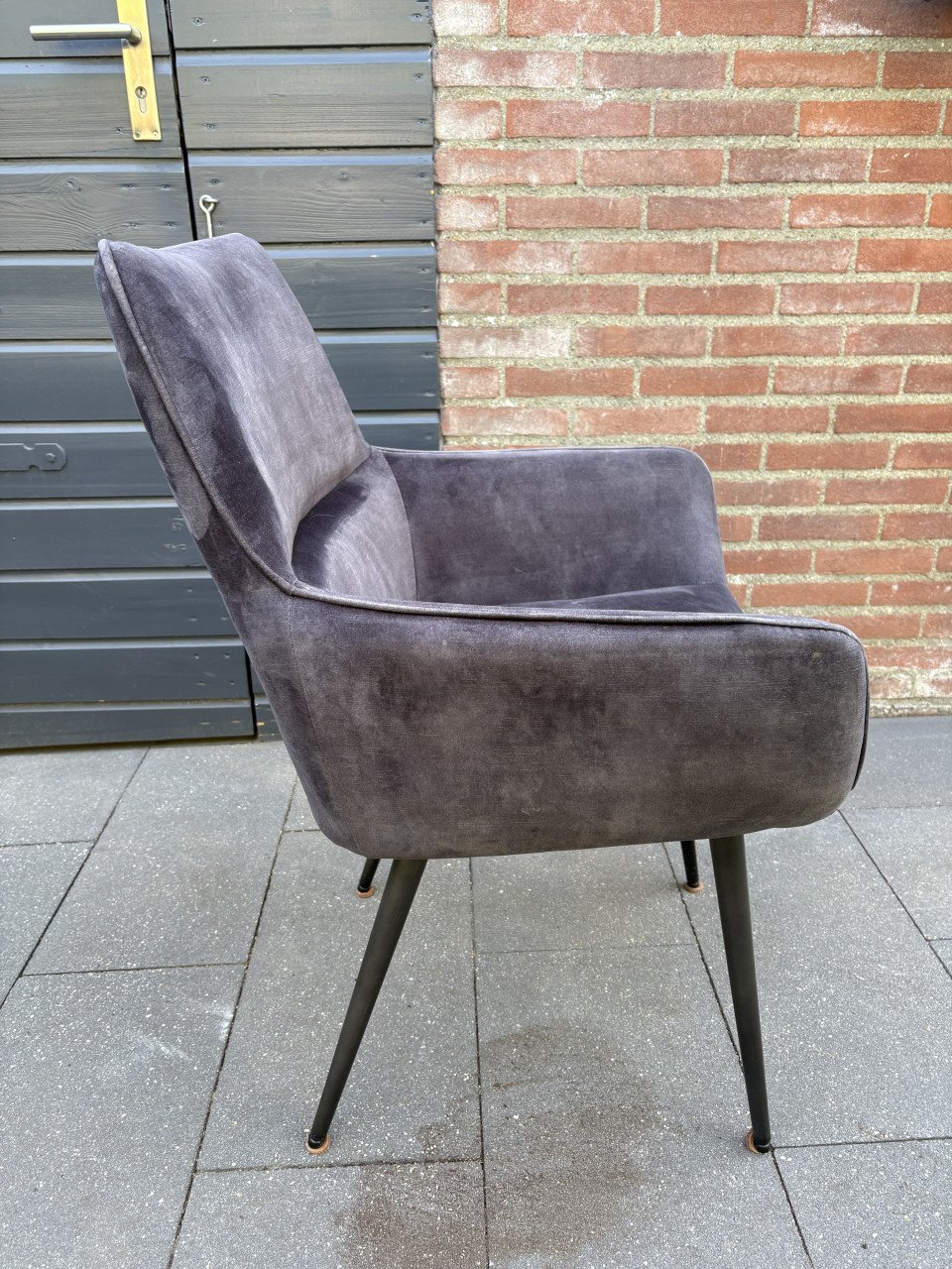 4 mooie eetkamerstoelen antraciet te koop