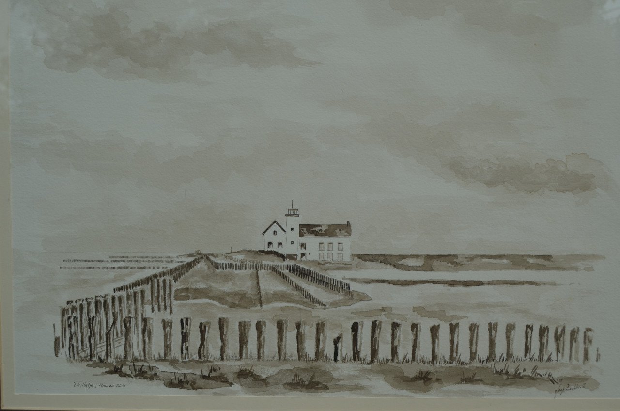 Prachtige aquarel Jaap Boekhout (1932 - 2022) Breskens