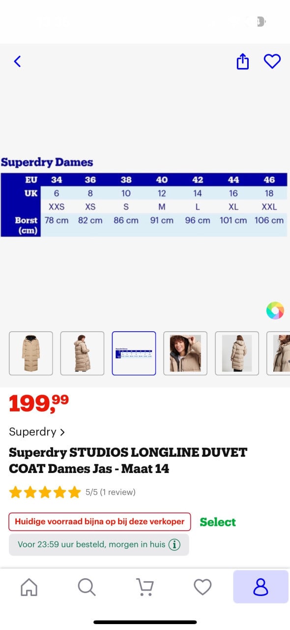 Superdry dames jas- lange versie