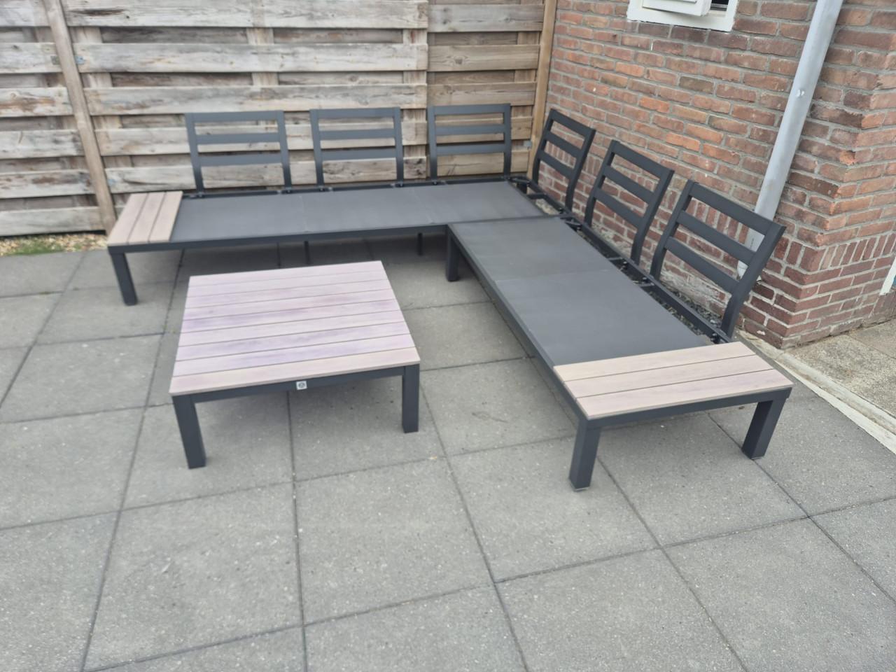 Aluminium Loungeset 225 x 225 cm (bezorging mogelijk)