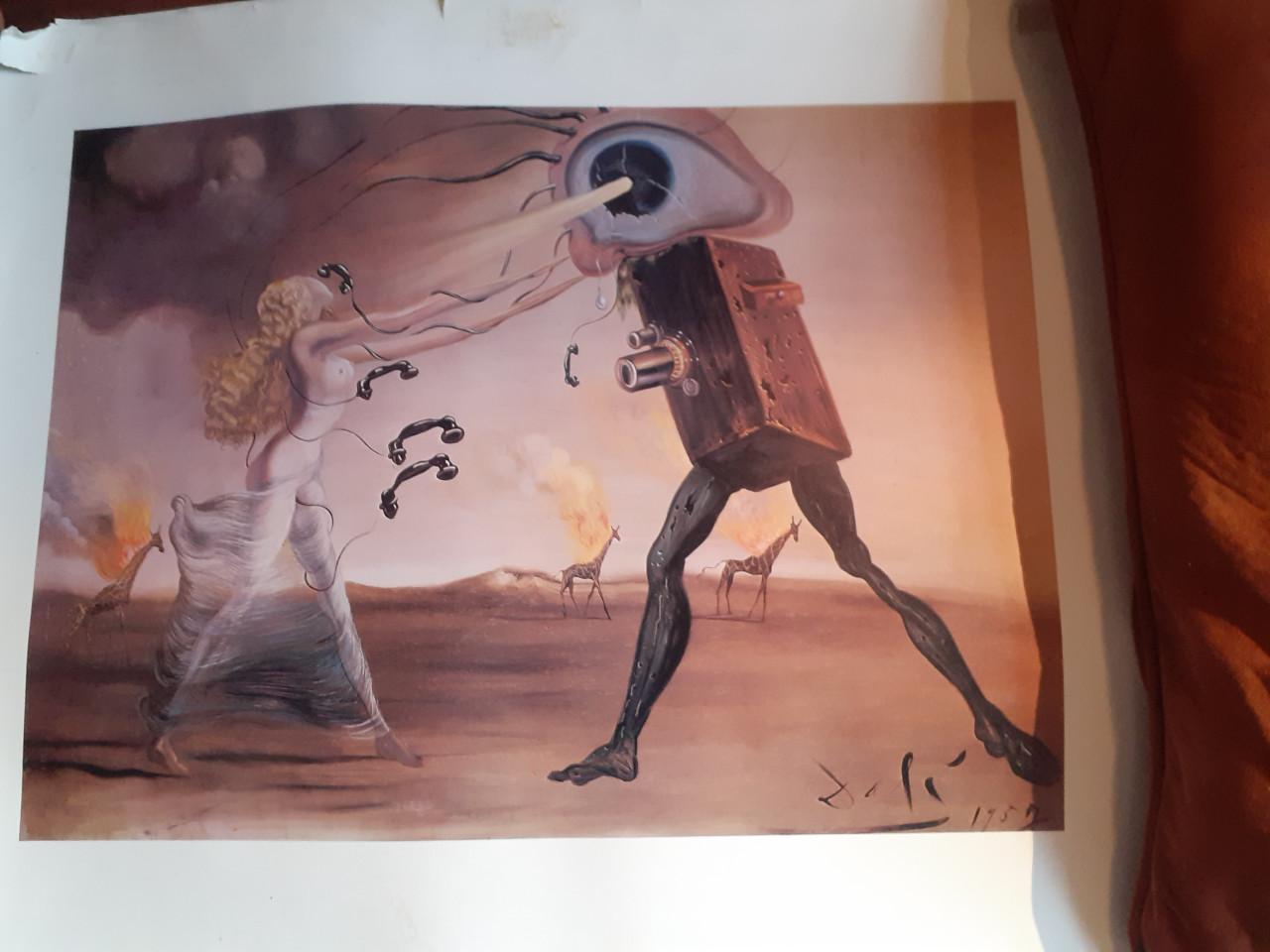 Leuk Schilderij " Oude Blauwe Deur " van Jopie Huisman. & Salvador Dali