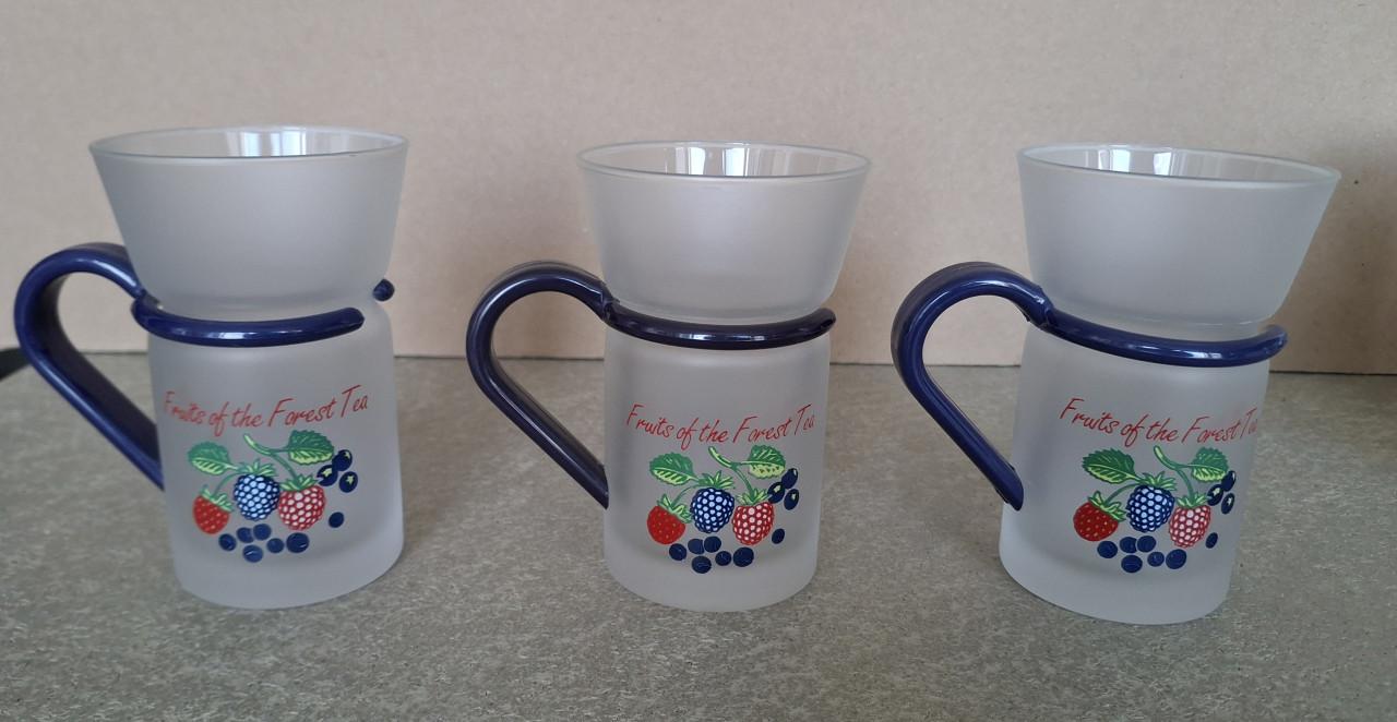Vintage Theeglazen: Fruit, 5 stuks