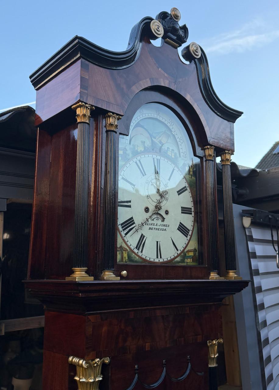 Zeer mooie zeer grote Engelse grandfather klok 19e eeuws