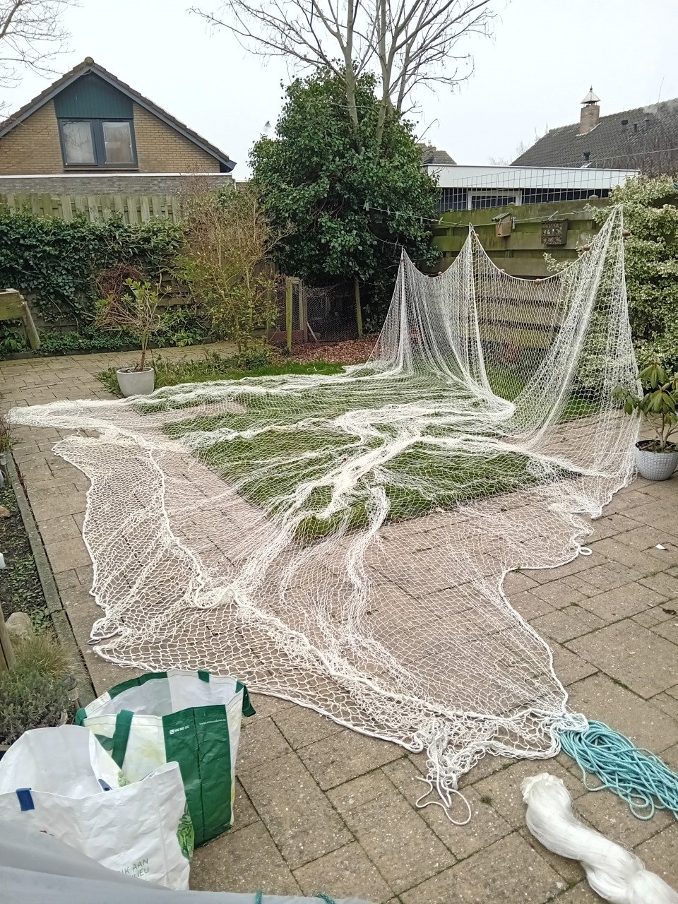 Zee visnetten (staand want)+ groot net