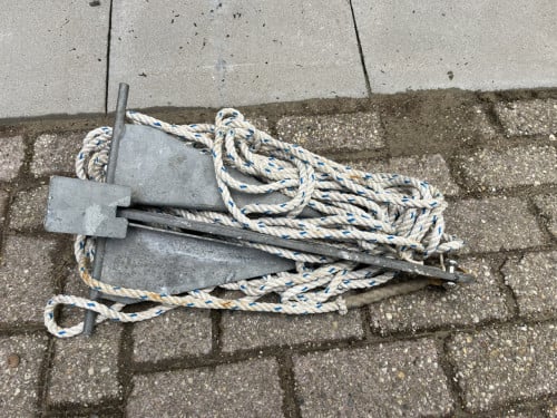 Danforth anker 4 kg met ankellijn