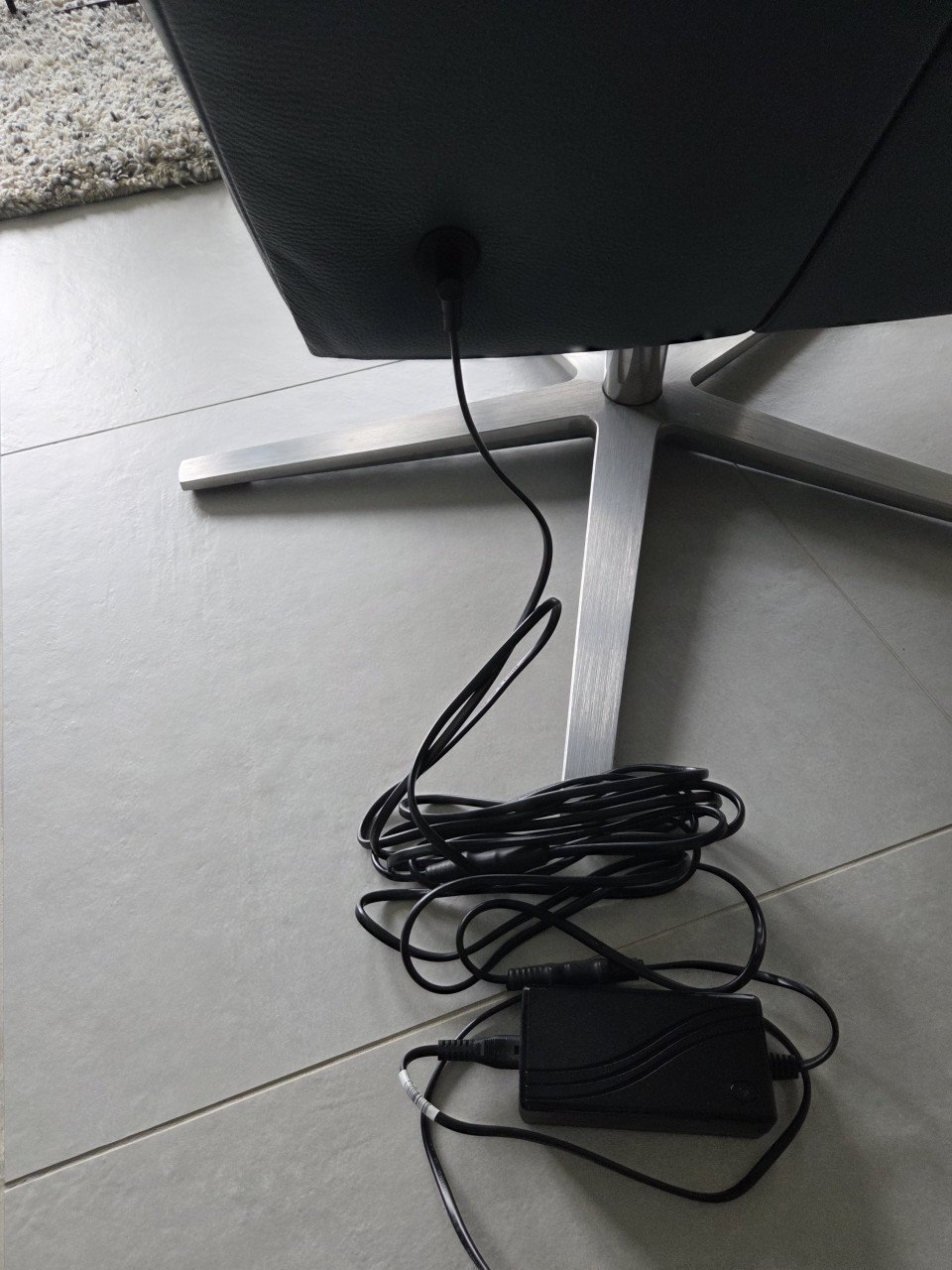 Electrische verstelbare leren relax stoel.