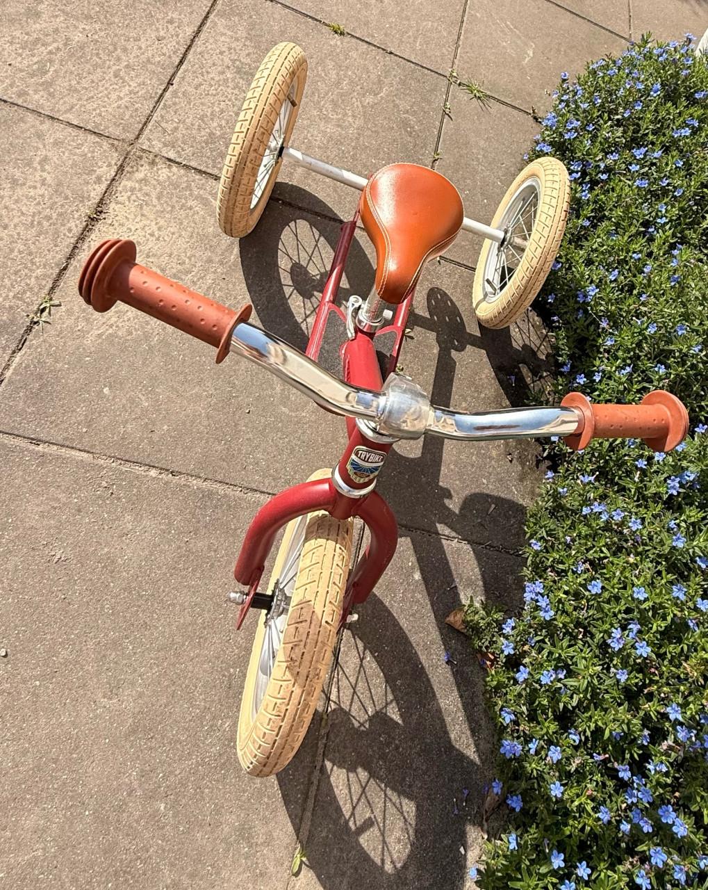 TRYBIKE STEEL 2-IN-1 DRIEWIELER LOOPFIETS – MAT VINTAGE ROOD