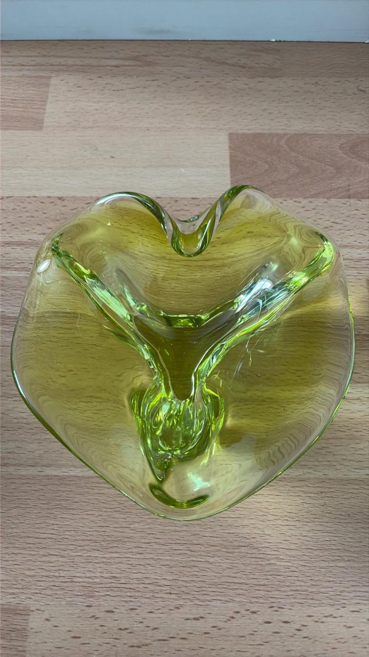 Vintage Chřibská Kunstglas Schaal – Josef Hospodka Jaren '60