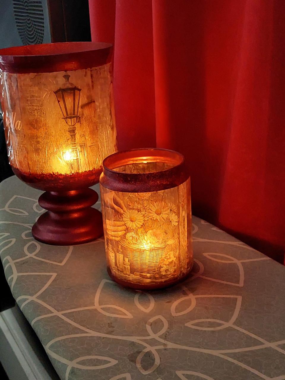 Nw Decoupage windlicht-vaas