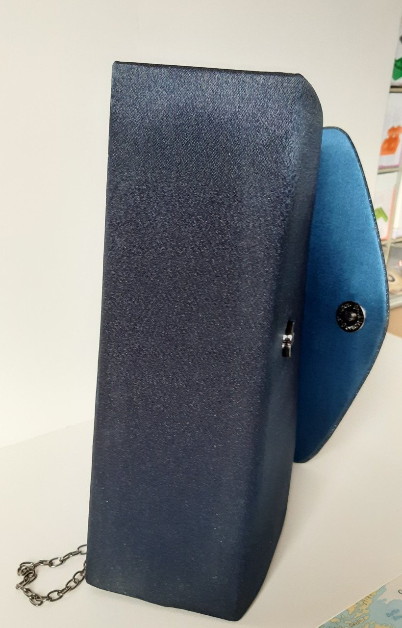 Bulaggi clutch - Schoudertas - Satijn- Glitter - Donkerblauw