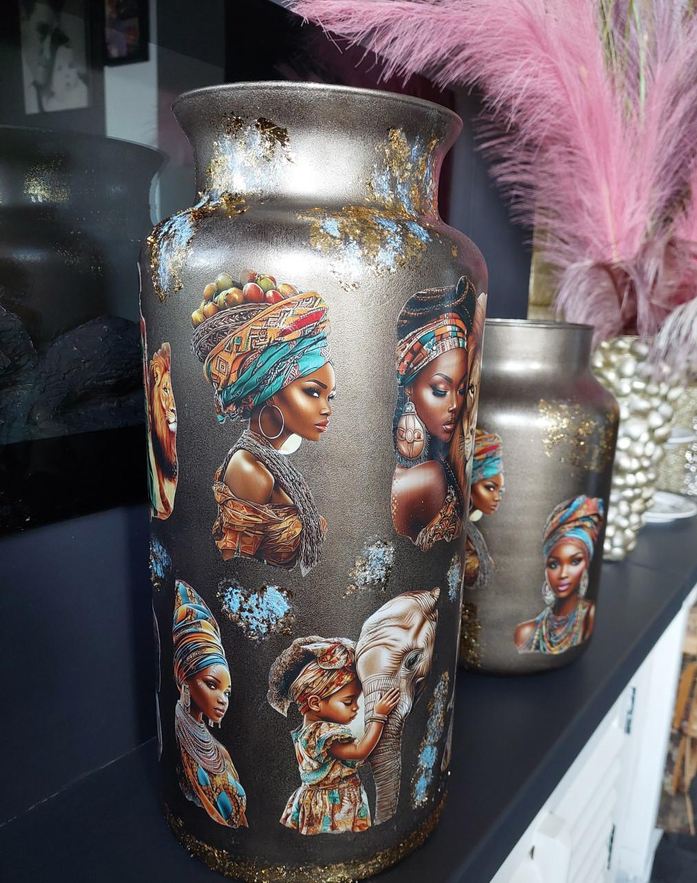 Nw Decoupage Afrikaanse vaas nr 2