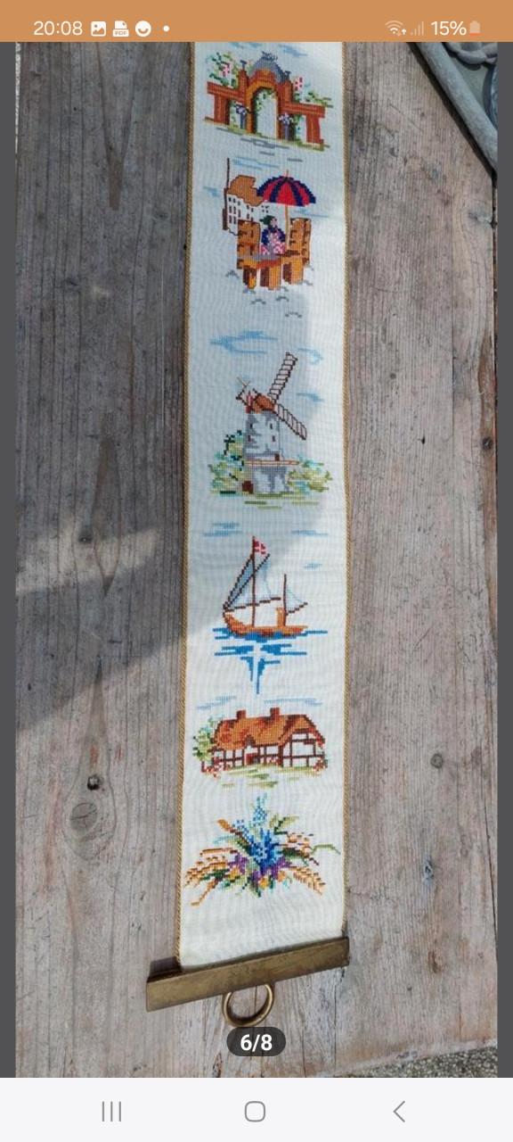 Schellekoord koperen beslag/borduur molens/gebouwen