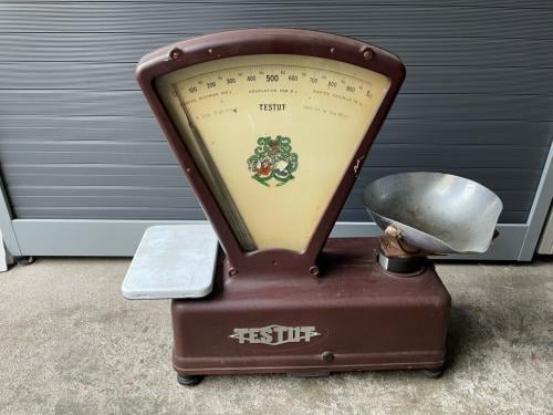 Vintage mechanische weegschaal – decoratief & authentiek