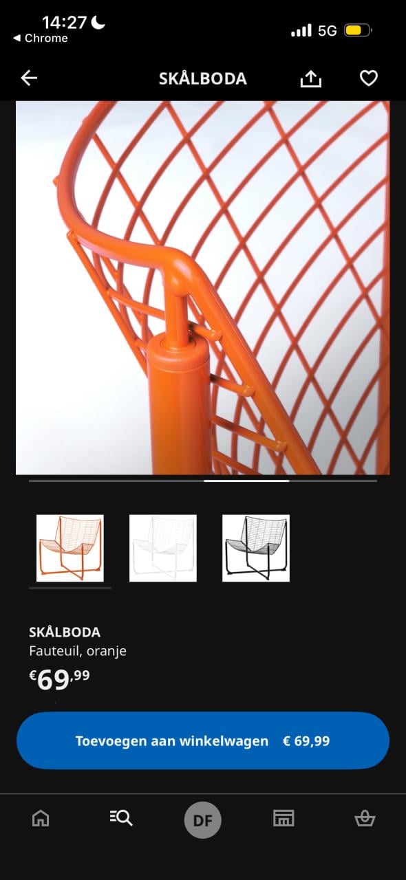 Stoel oranje ikea SKÅLBODA Fauteuil