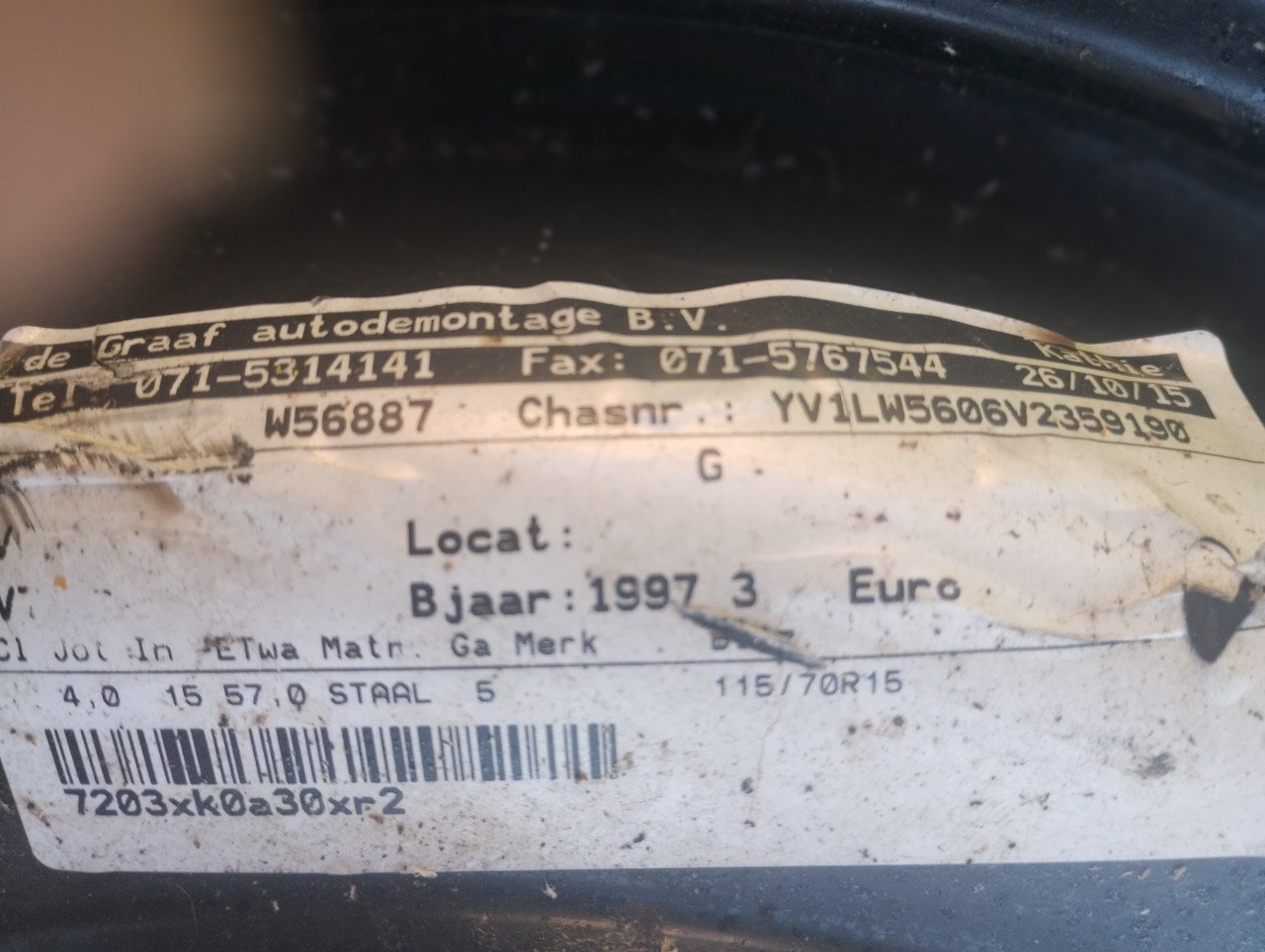 Thuisbrenger volvo v70 1997