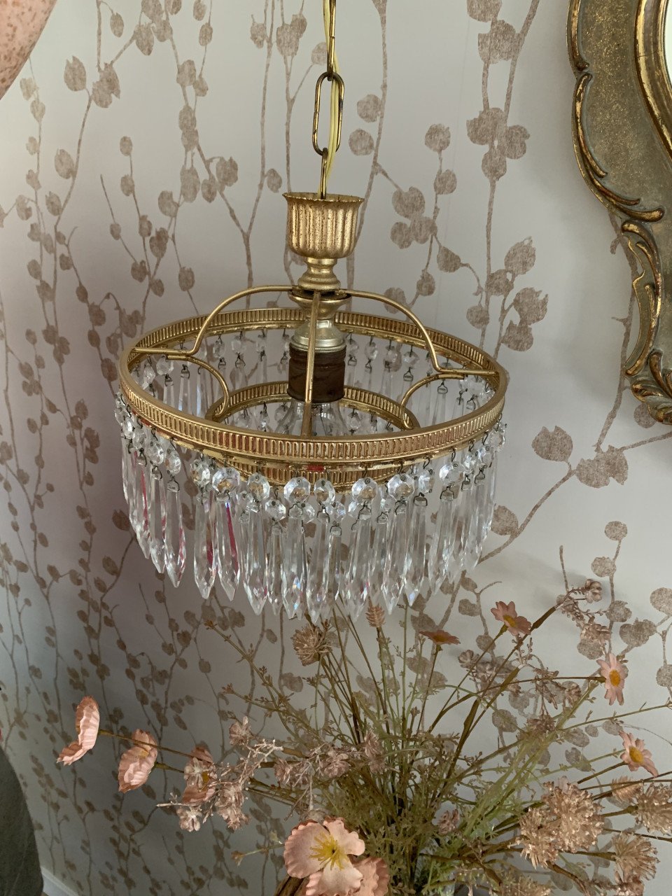 💐✨Schitterend Sfeervol Antiek Kristallen Kroonluchtertje ✨💐