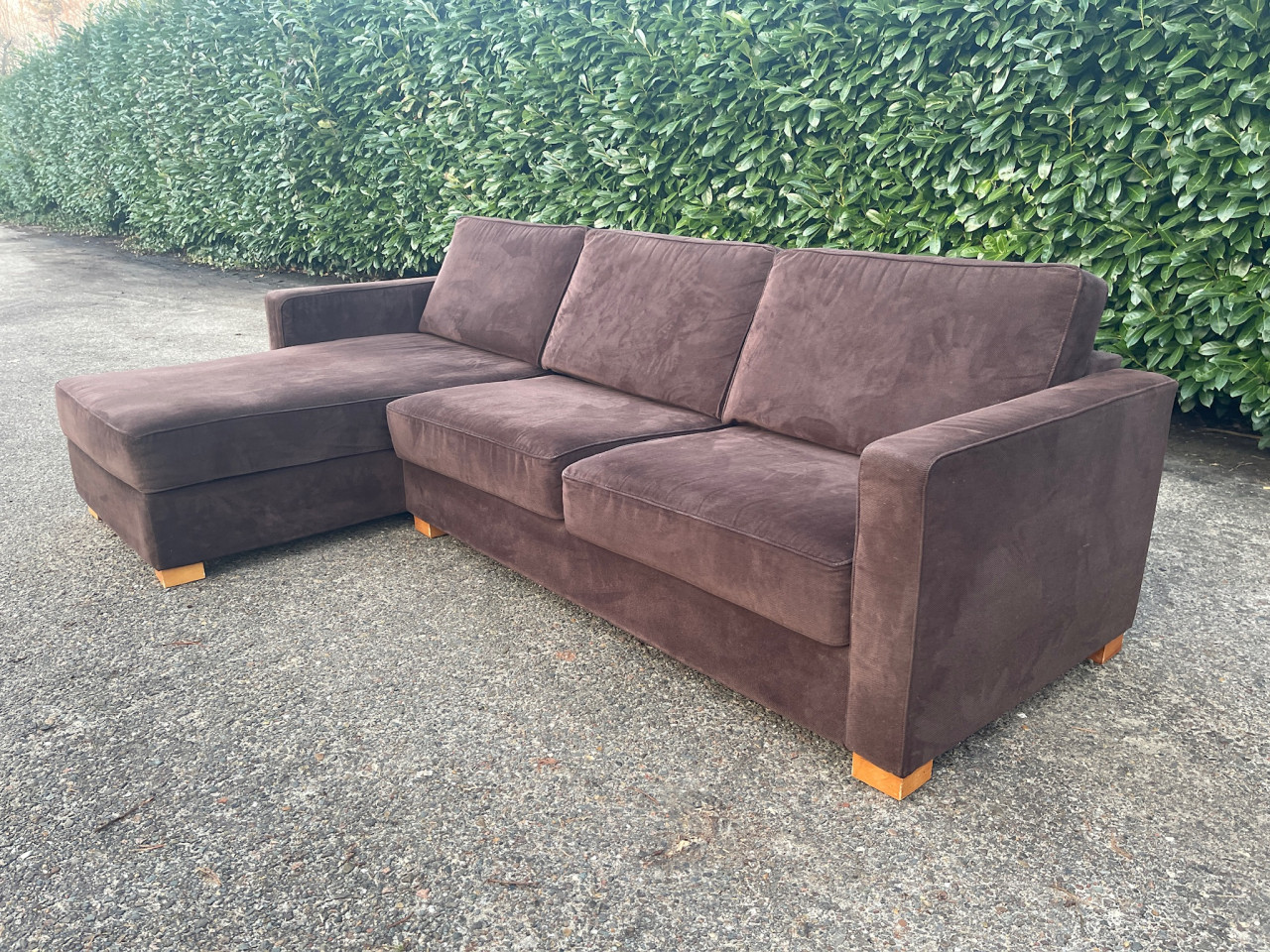 GRATIS LEVERING HEEL NL Bruin Montel Stoffen Hoekbank