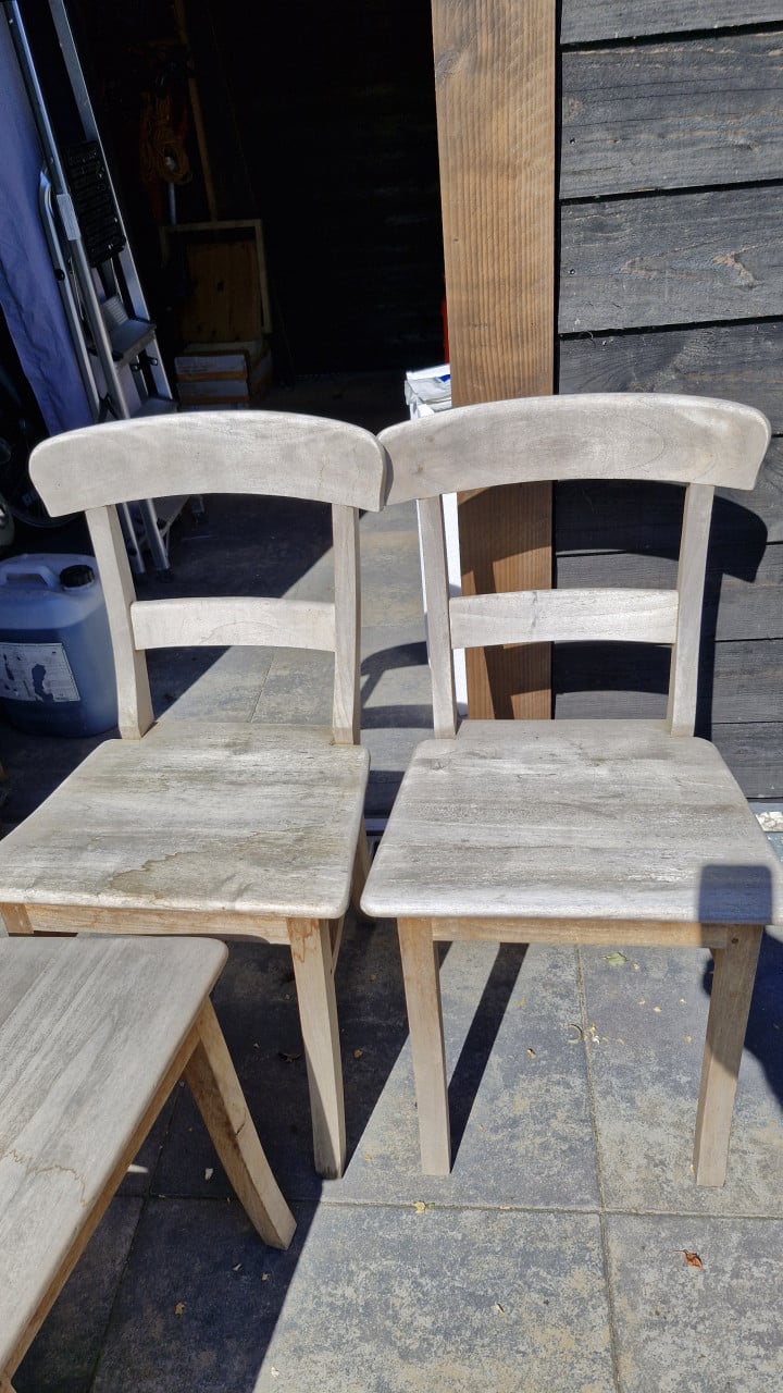 6x hardhouten eettafel stoelen