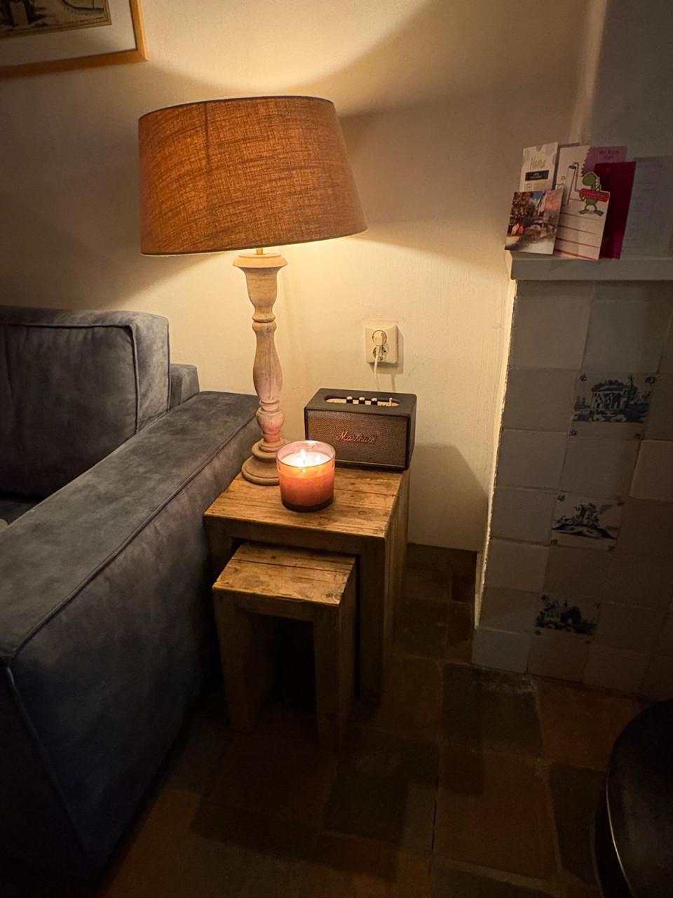 Houten bijzettafel set