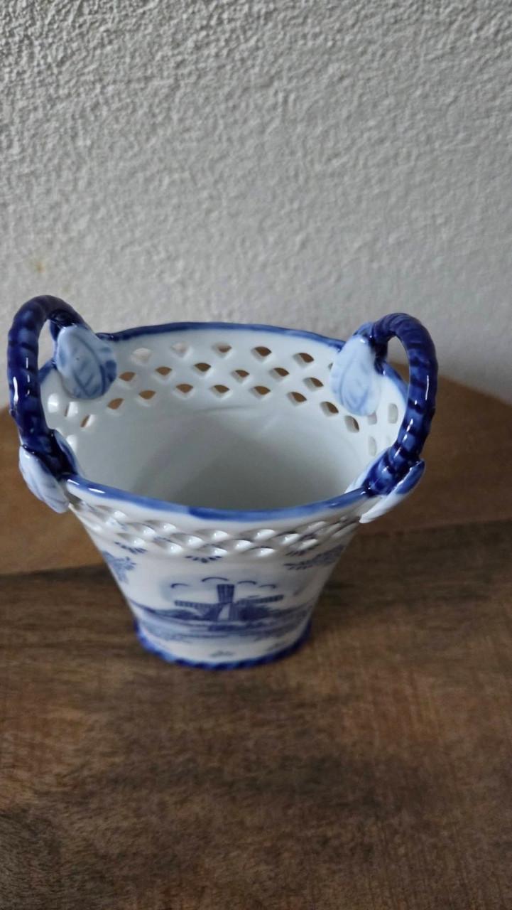 🌿 Delfts blauw mandvaasje. Delftware Royal Twickel.
