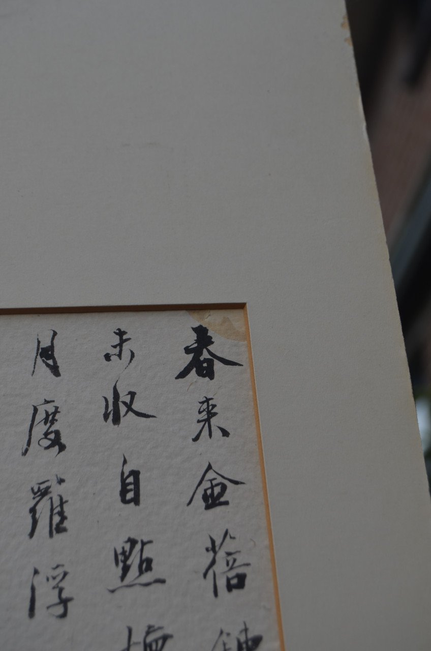 Schitterende oude Japanse (Chinese?) tekeningen in passe-partout (4)