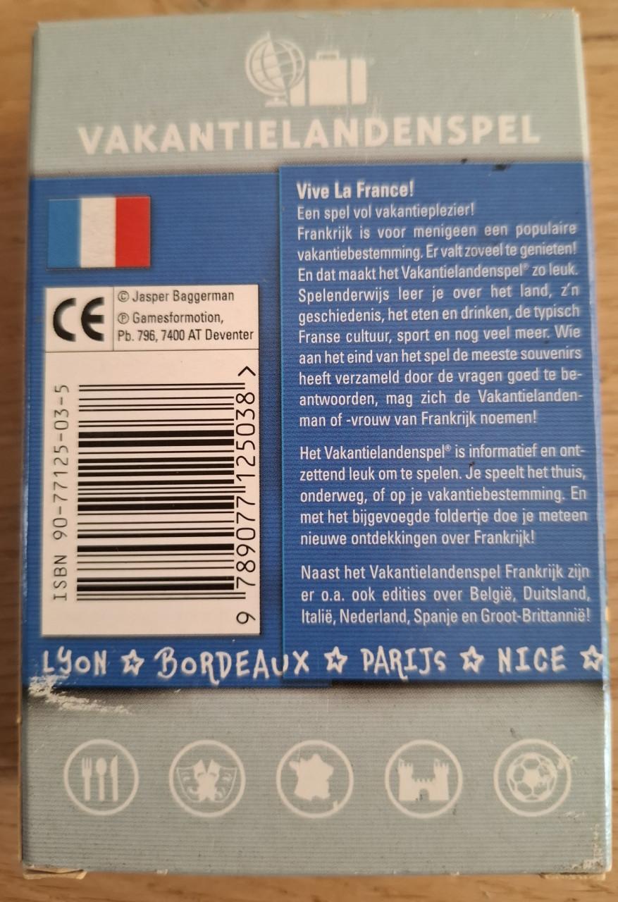 Vakantielandenspel: Frankrijk! Een leuk en informatief vragenspel over Fr.