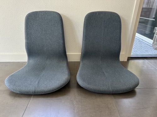 2x zitting IKEA LÅNGFJÄLL met hoge rugleuning, blauw