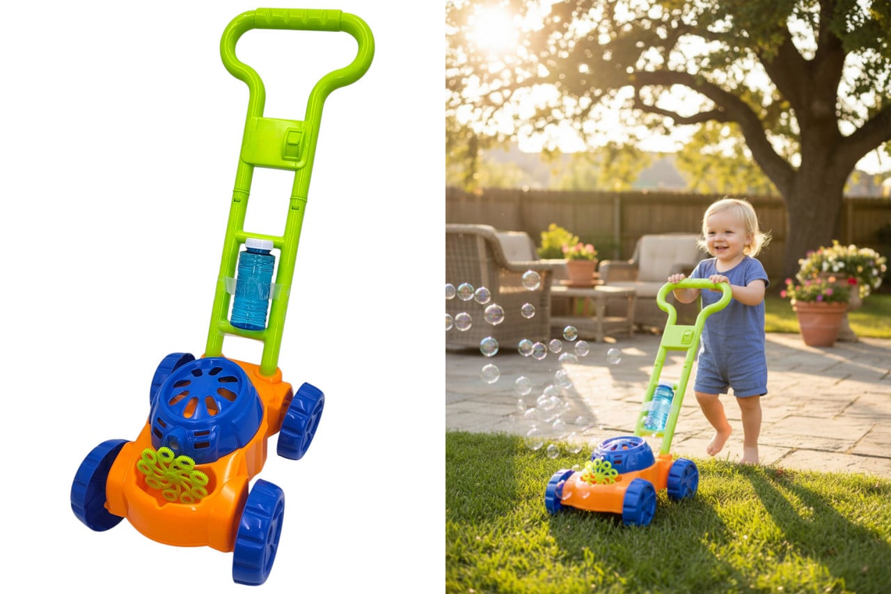 Loopwagen grasmaaier bellenblaas