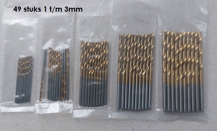 49 Kleine Boortjes 1 t/m 3MM   NIEUW