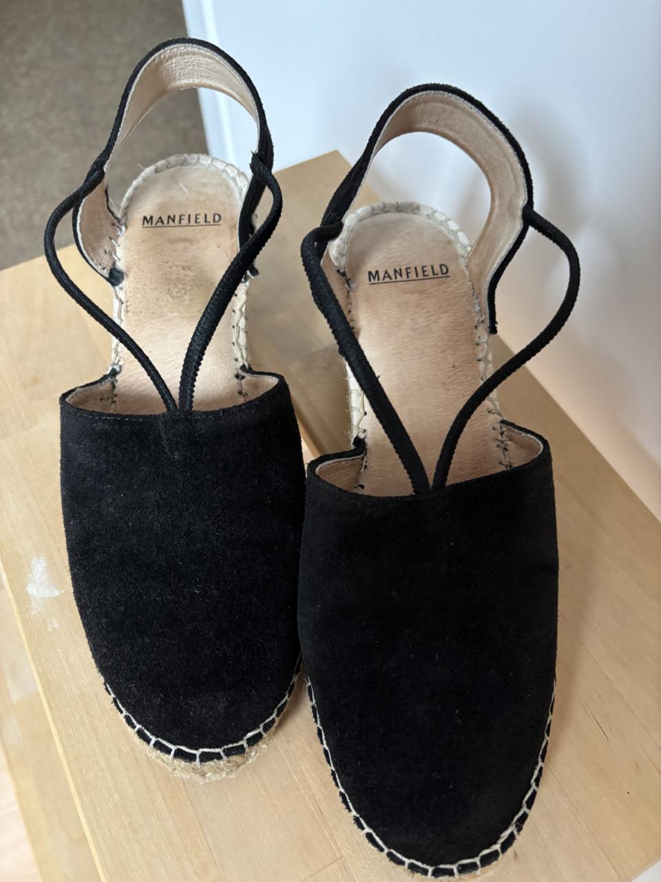 Manfield zwarte espadrilles maat 37