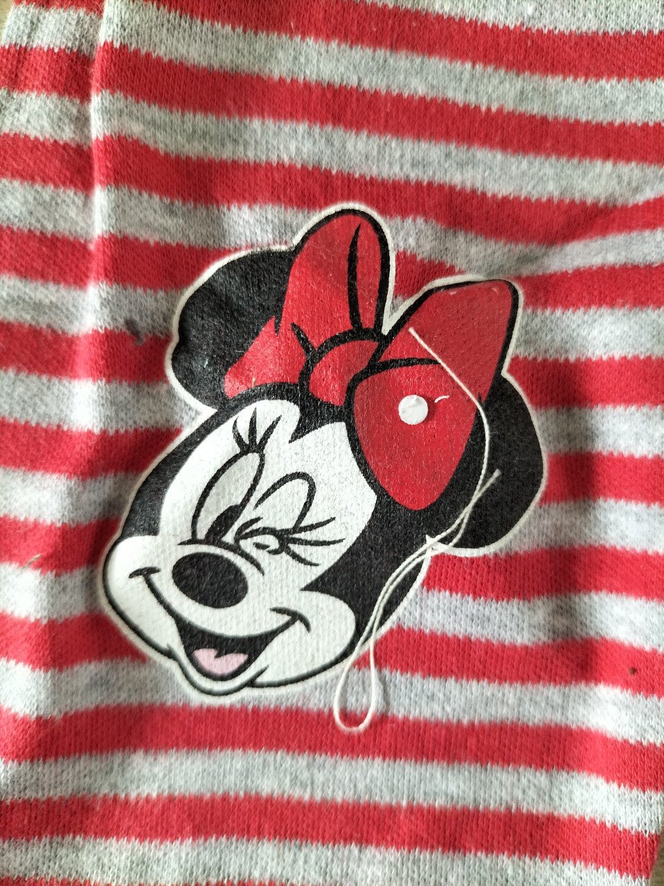 Disney babybroekje Minnie Mouse rood/grijs gestreept maat 74/80