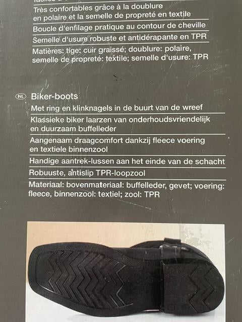 Bikerlaarzen buffelleder, mt. 42