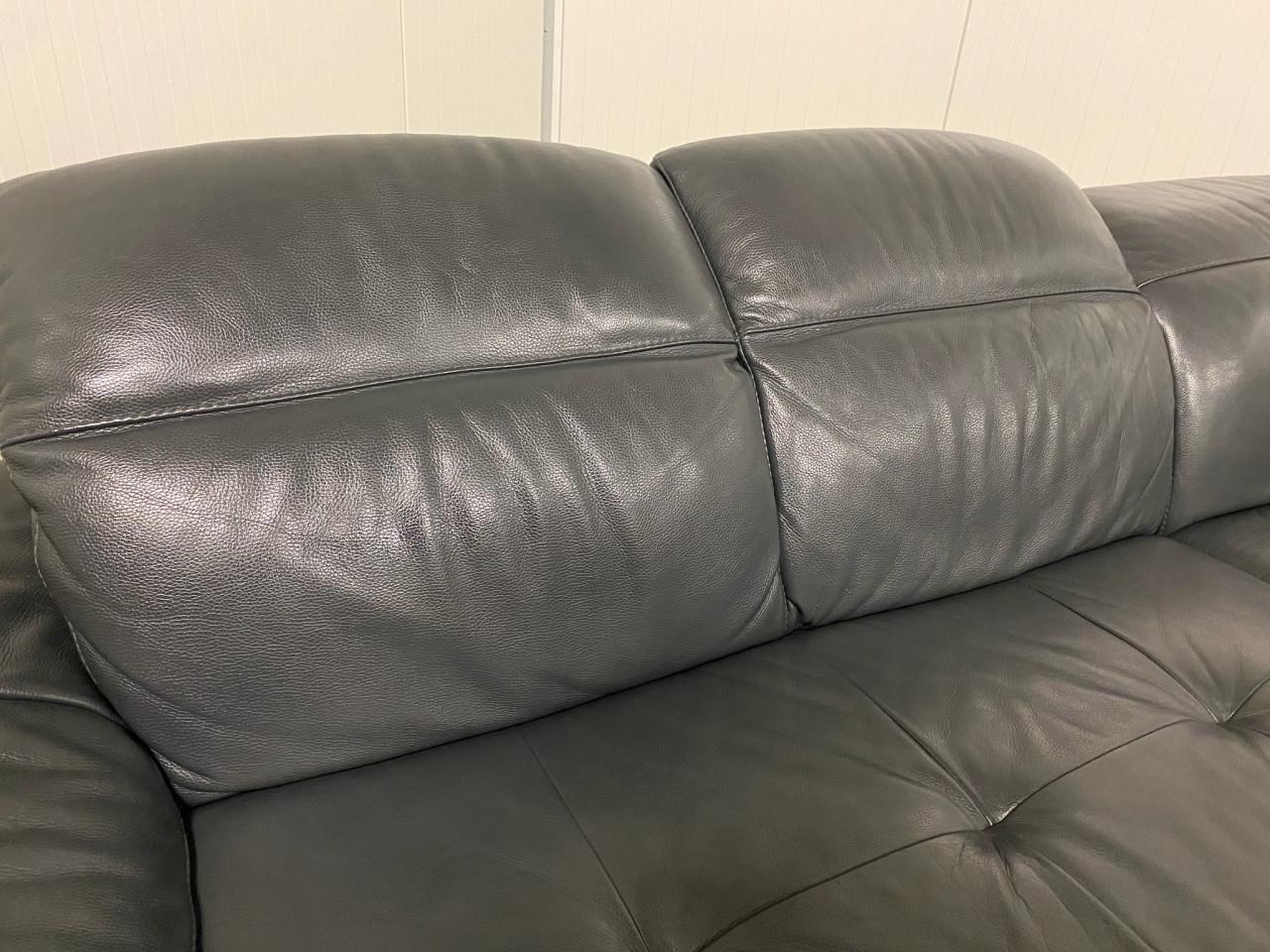 Natuzzi Antraciet Leren Hoekbank – Premium Comfort – Gratis Levering NL