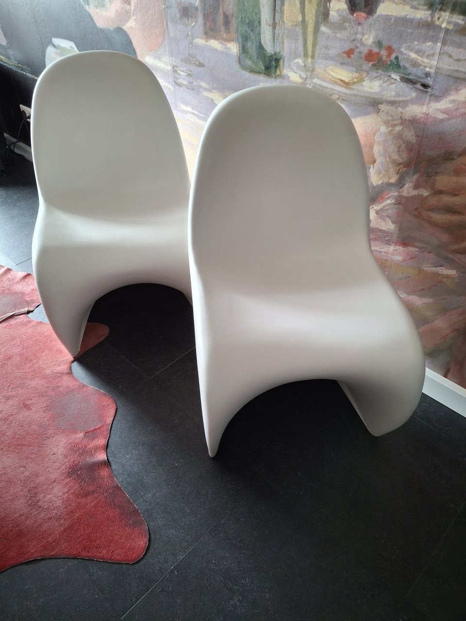 2 originele Verner Panton designstoelen i.z.g.st.