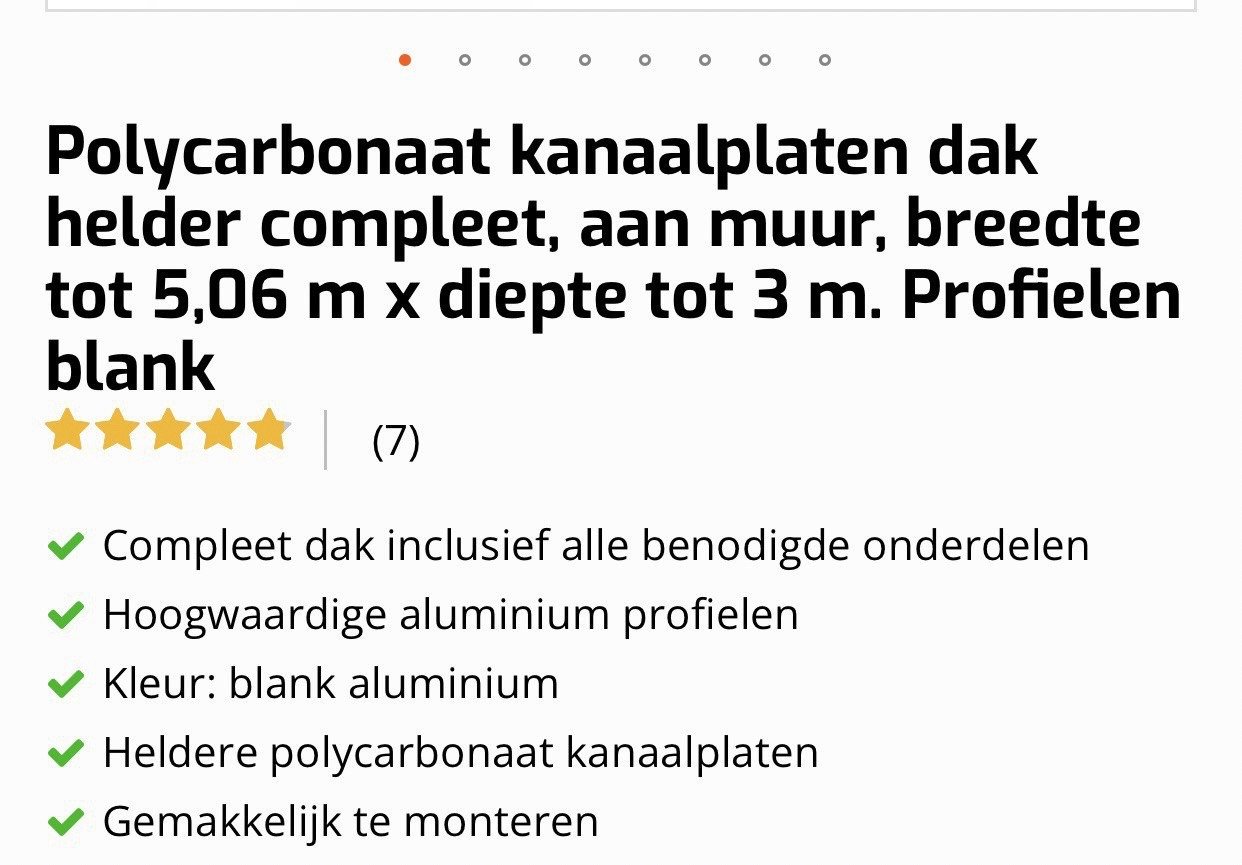 Compleet carbonaatplaat dak.