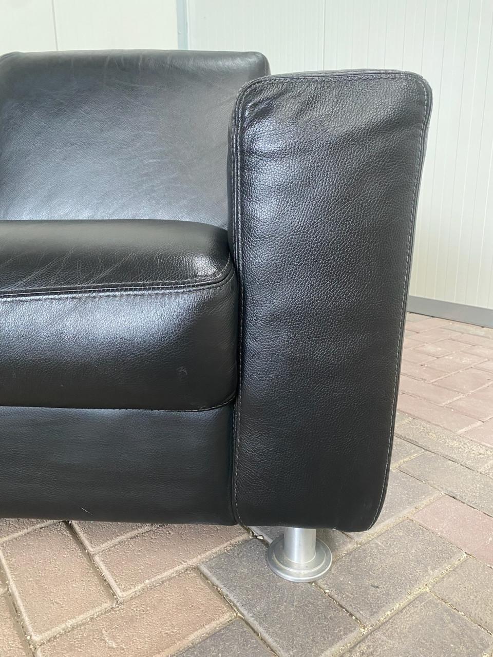 GRATIS LEVERING HEEL NL Mooie Zwarte Echt Leer Hoekbank