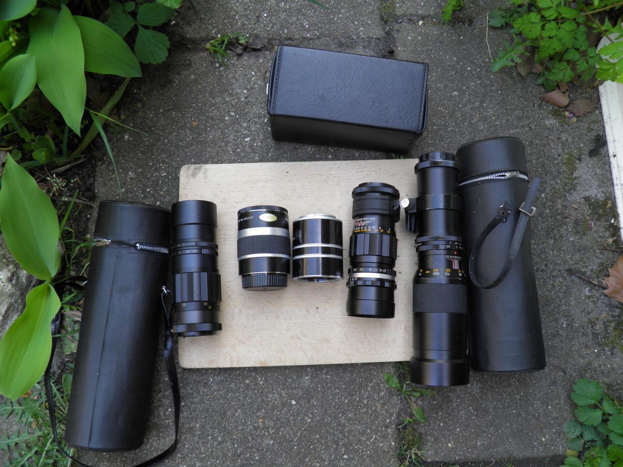 Lot lenzen en converters voor analoge camera's