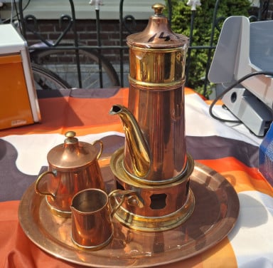 Koperen Koffie servies
