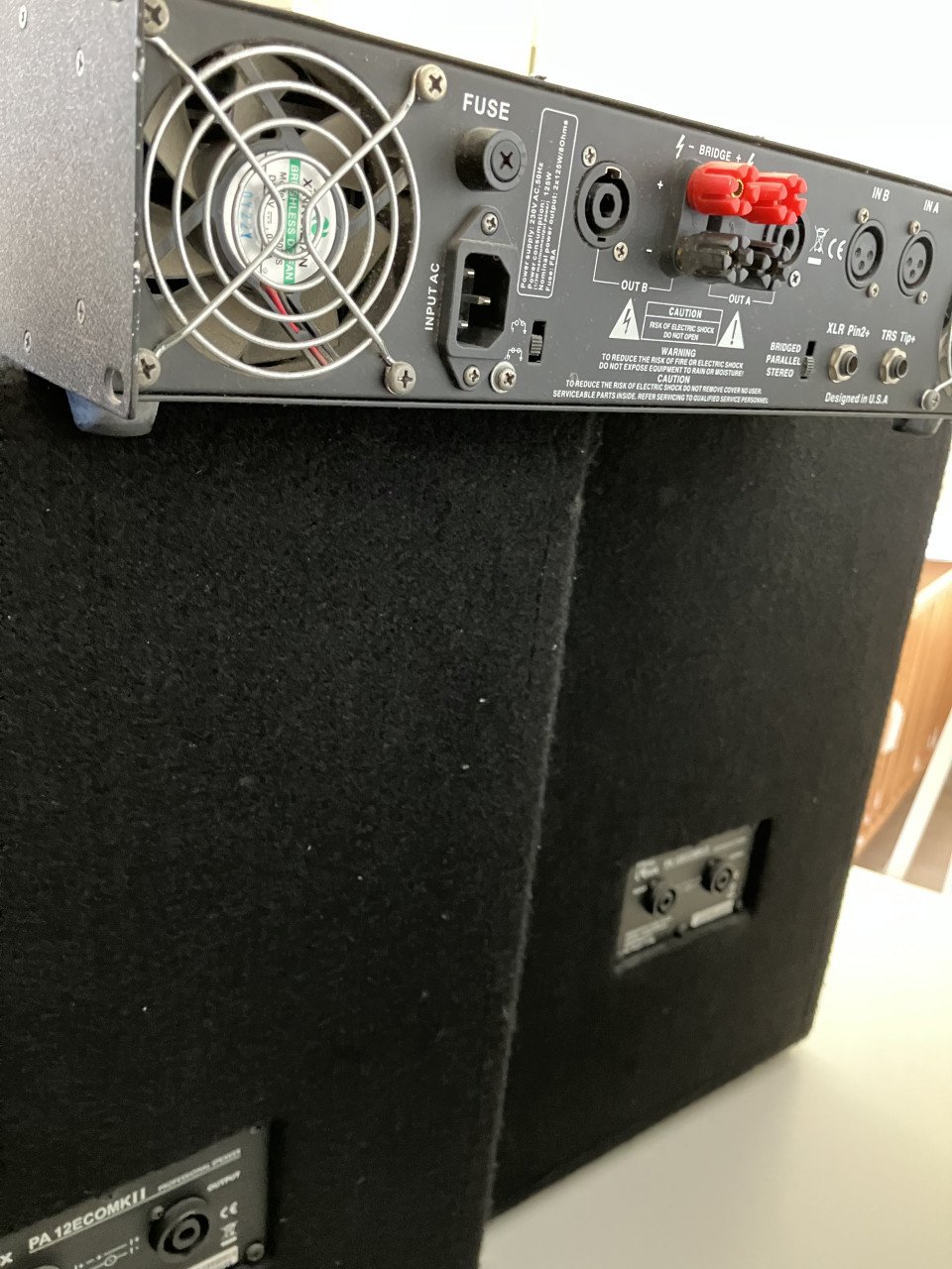Versterker 2x 200w met boxen