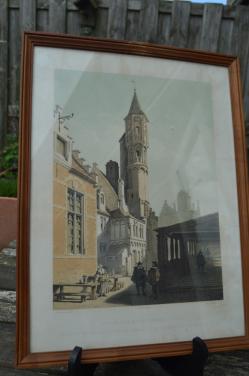 Belgische lithografische prenten van gebouwen (2)
