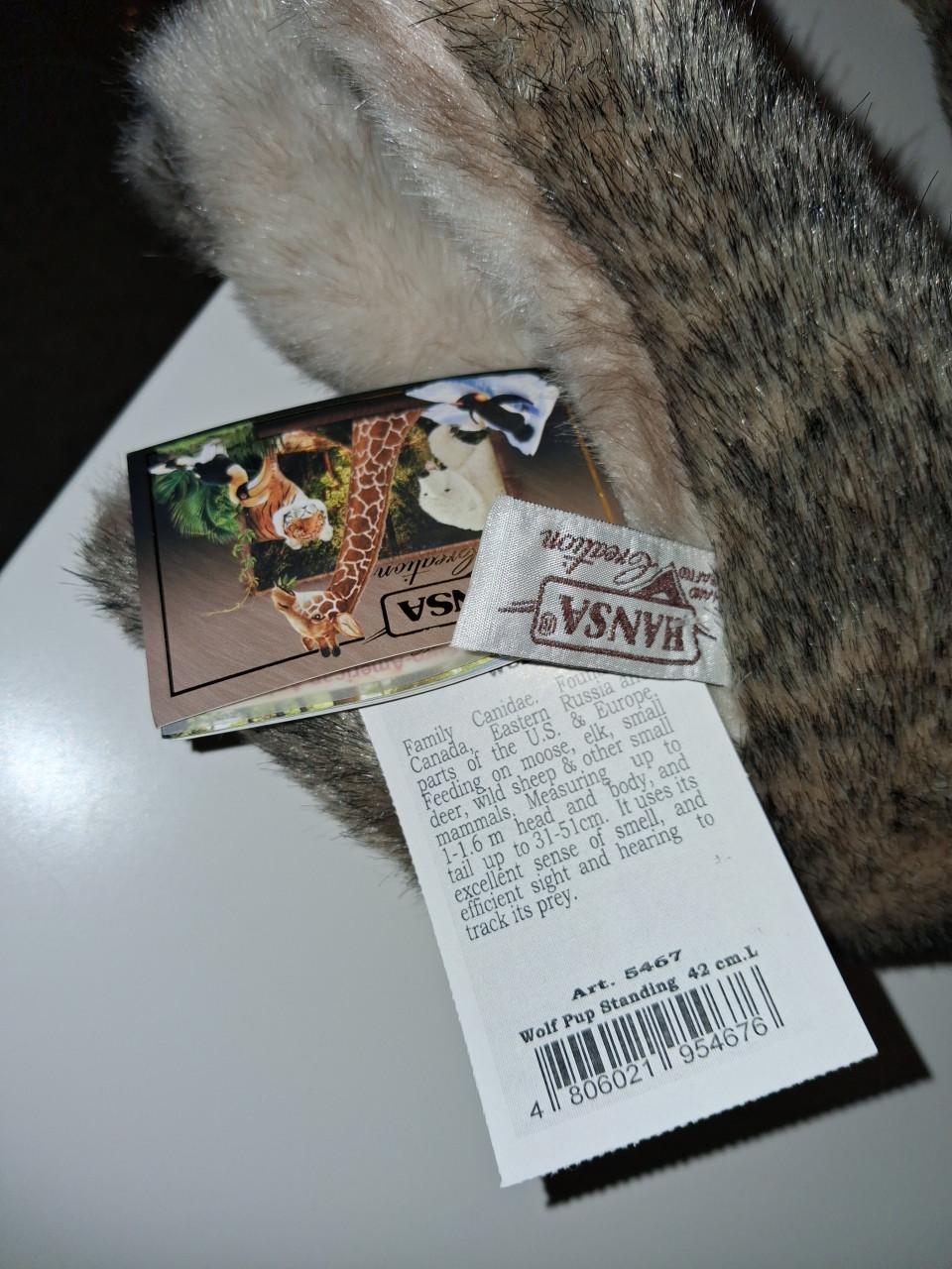 Hansa wolf pup knuffel nieuw