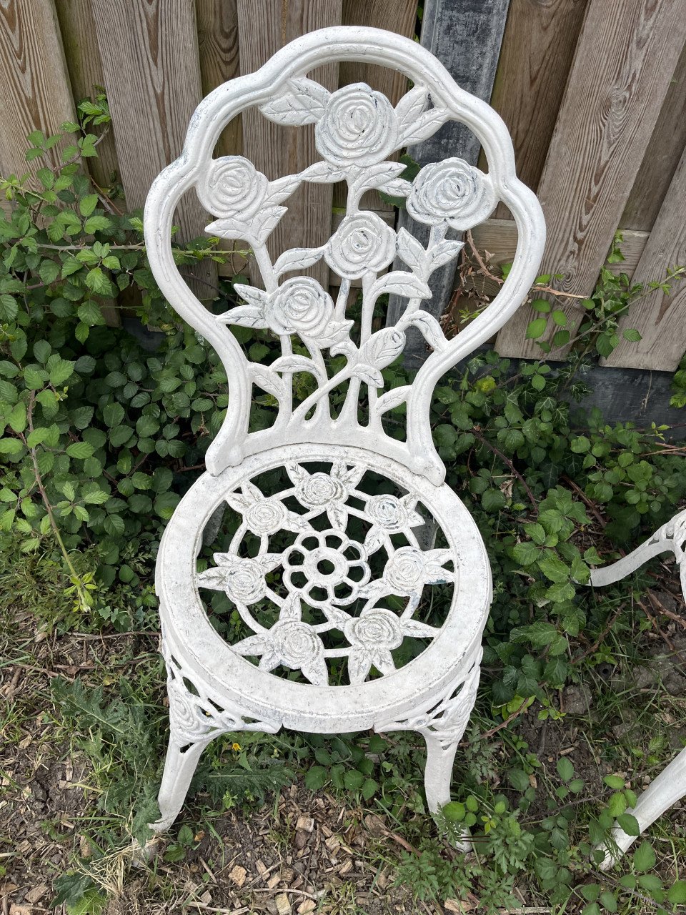 Gietijzeren tuinset 6 stoelen 1 tafel