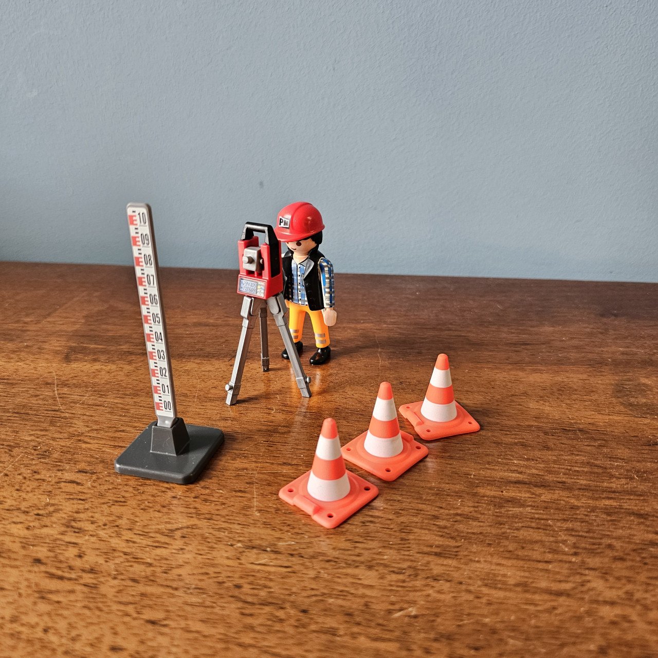 Playmobil vrachtwagen dieplader graafmachine bouwplaats
