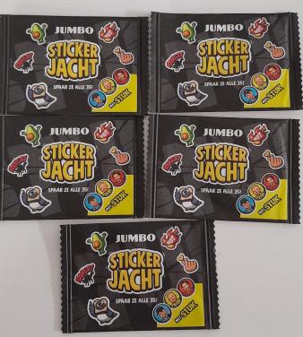 5 Jumbo stickers, stickerkaart.