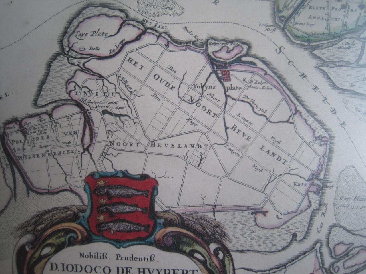 Oude landkaart Schouwen 1600