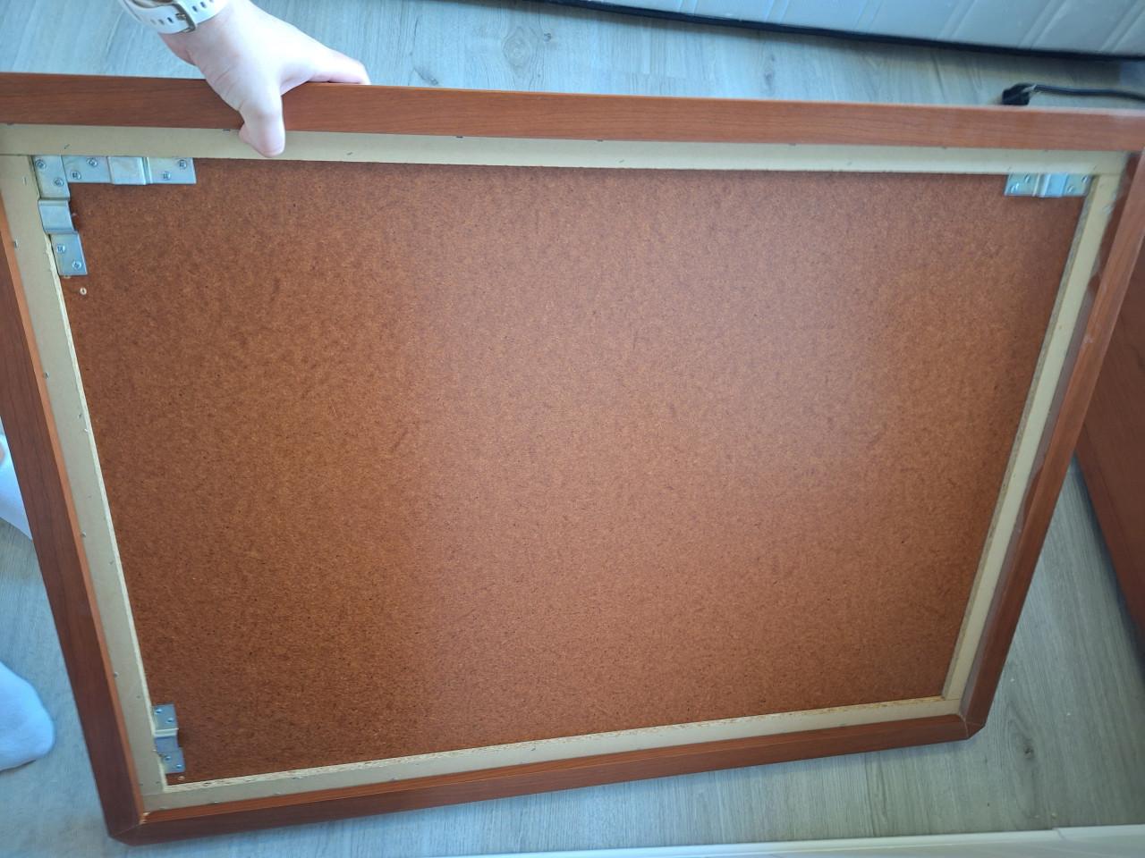 Vintage spiegel met houten omlijsting 90×68