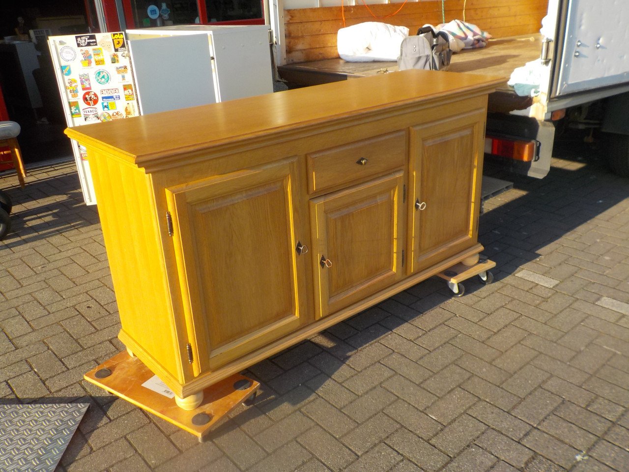 Massief blank eiken dressoir in zeer goede staat