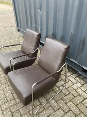 2 leren fauteuils